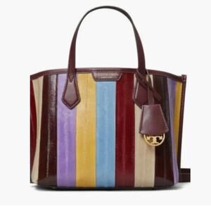 Tory Burch Perry Eel Patchwork Leather Tote Multicolor Crossbody Rare Sold Out